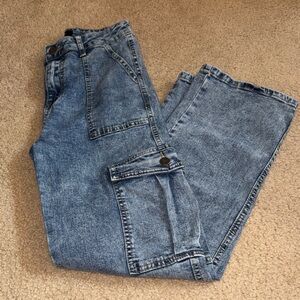 JUNIORS - Blue Denim Cargo Jeans - Size 11